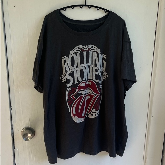 The Rolling Stones Black Tee with Red Logo Size XXL - Picture 1 of 4